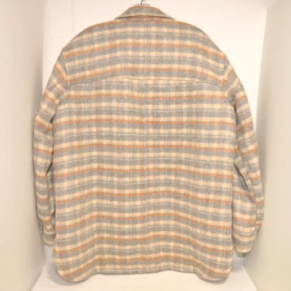 Eddie Bauer Women’s XL Red, Blue &Tan Plaid Coat - Insulated Wool Blend - Picture 2 of 6